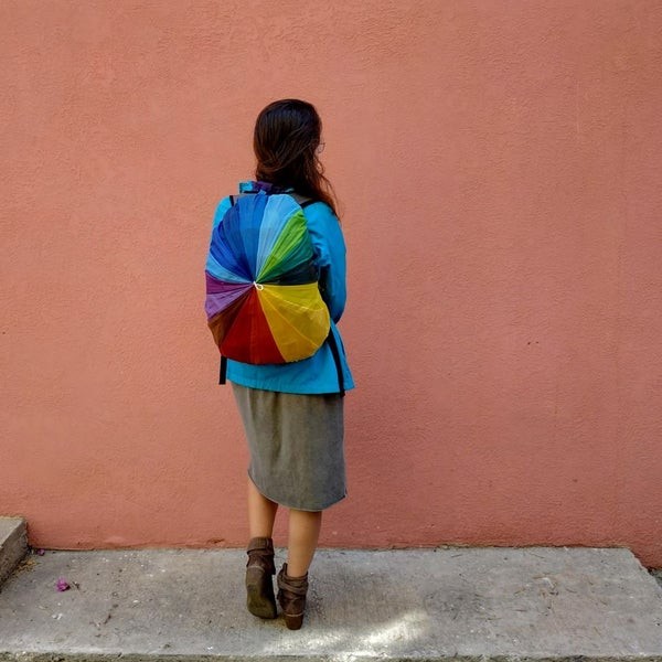 Rainbow backpack rain-cover