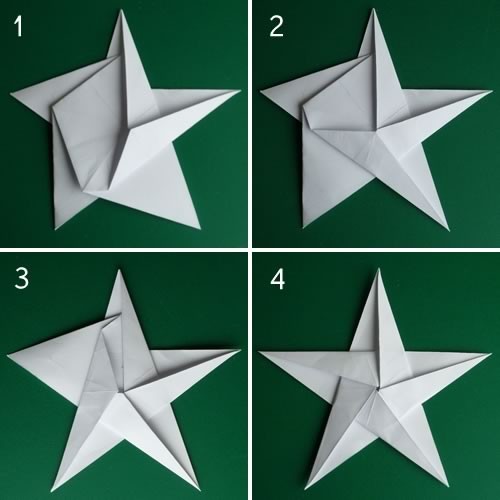 Folding 5 Pointed Origami Star Christmas Ornaments