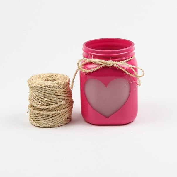 DIY Mason Jar Heart Candles