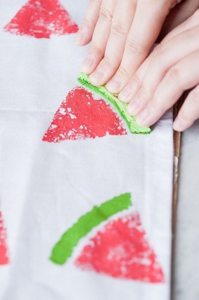 DIY Watermelon Print Napkins