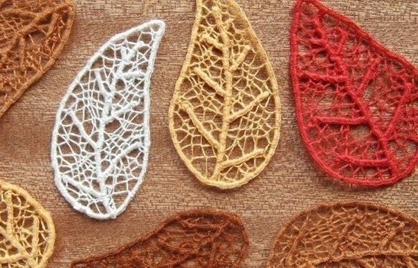 Needle Lace Skeleton Leaves