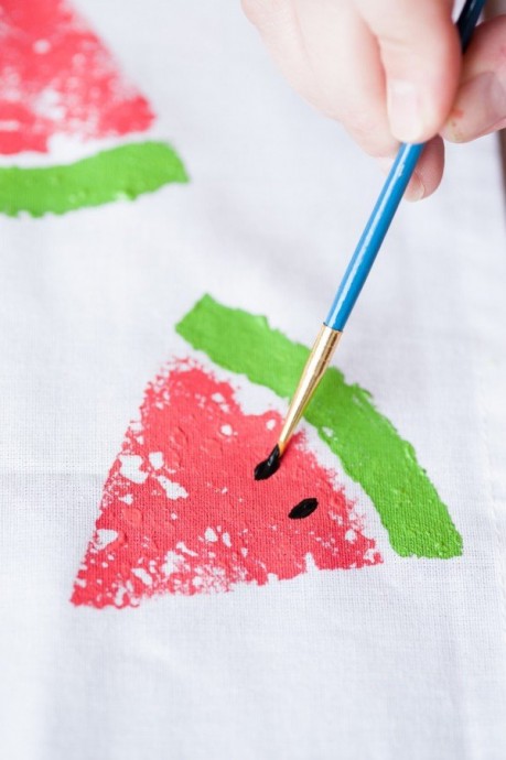 DIY Watermelon Print Napkins