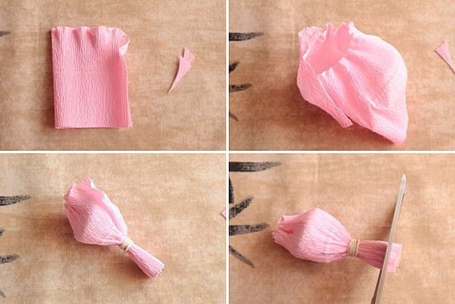 DIY Pink Crepe Paper Rose