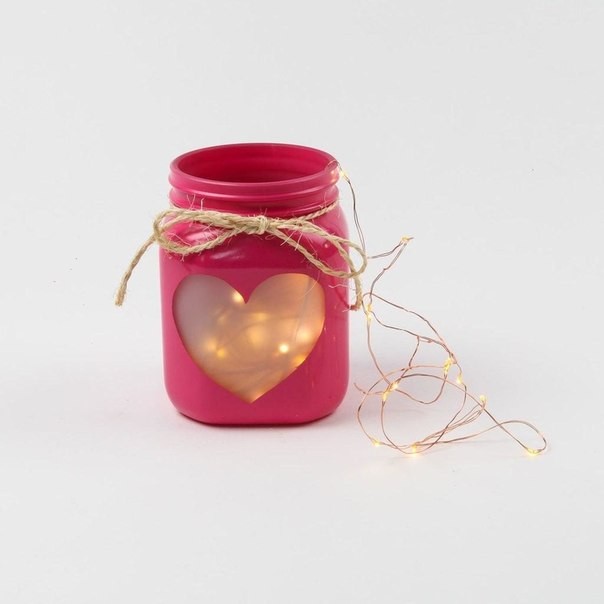 DIY Mason Jar Heart Candles