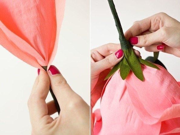 DIY Giant Crepe Paper Roses