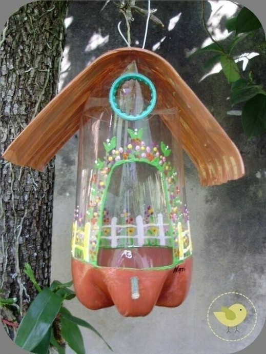 DIY Pop Bottle Birdhouses