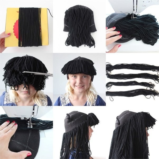 Yarn Wigs for Halloween!