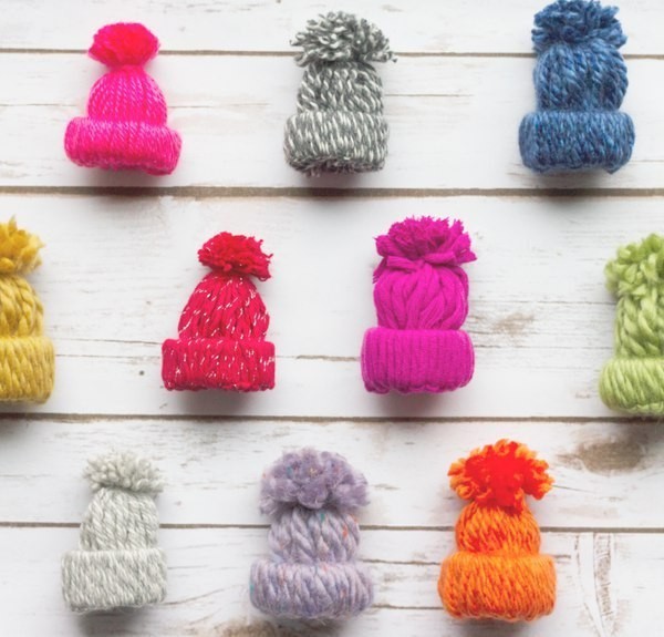 Mini Yarn Hats Ornaments