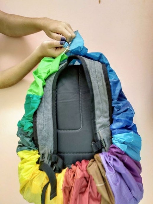 Rainbow backpack rain-cover