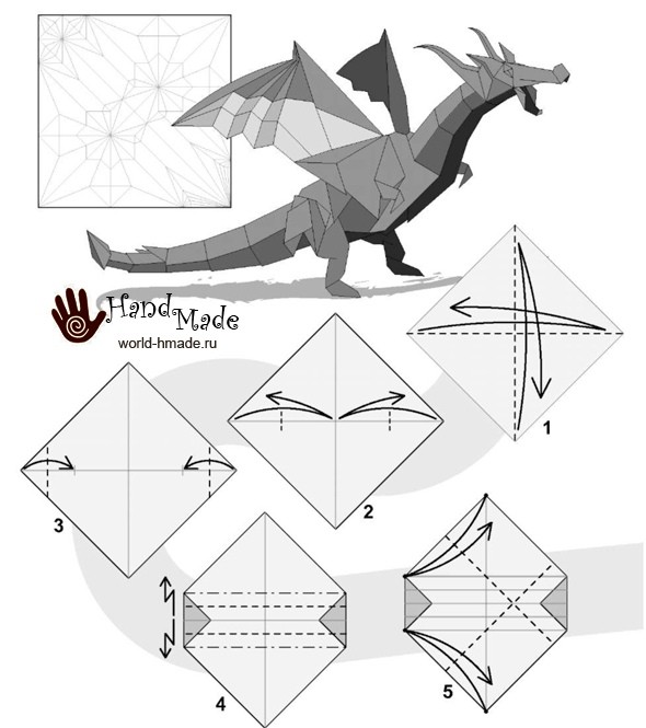How to make an origami Fiery Dragon