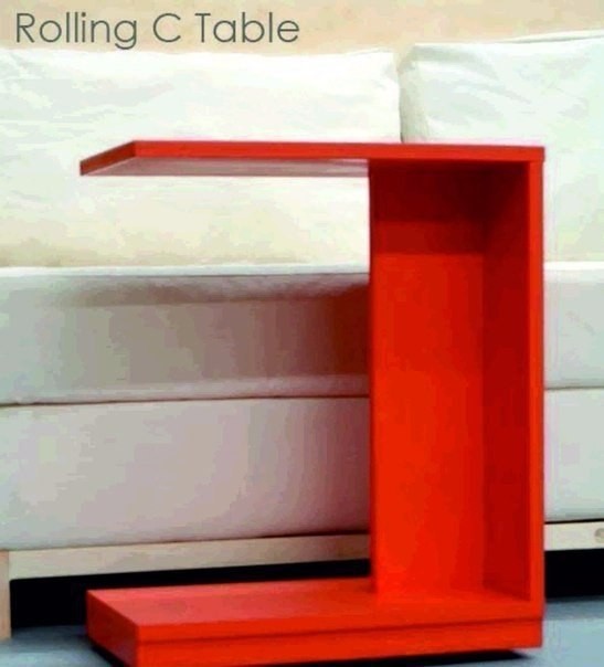 Rolling C End Table or Sofa Table