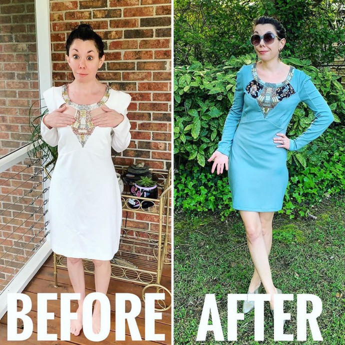 Woman Transforms Thrift-Store Clothes For $1 Into Elegant OutfitsArtist Woman Transforms Thrift-Store Clothes For $1 Into Elegant OutfitsArtist