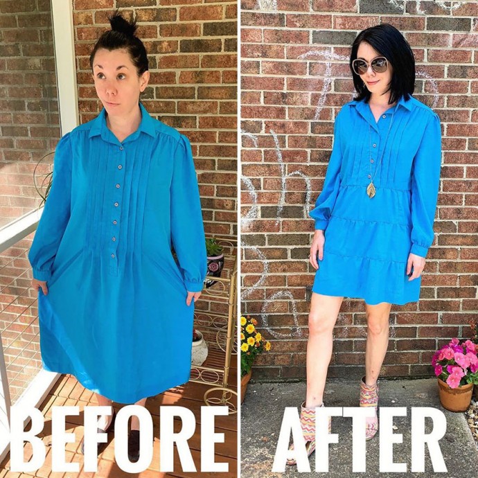 Woman Transforms Thrift-Store Clothes For $1 Into Elegant OutfitsArtist Woman Transforms Thrift-Store Clothes For $1 Into Elegant OutfitsArtist