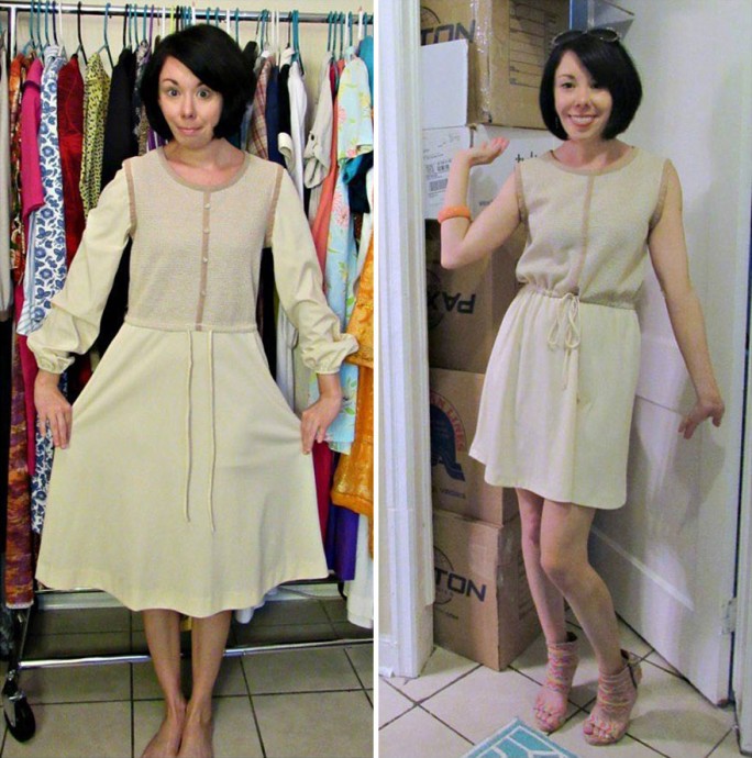 Woman Transforms Thrift-Store Clothes For $1 Into Elegant OutfitsArtist Woman Transforms Thrift-Store Clothes For $1 Into Elegant OutfitsArtist