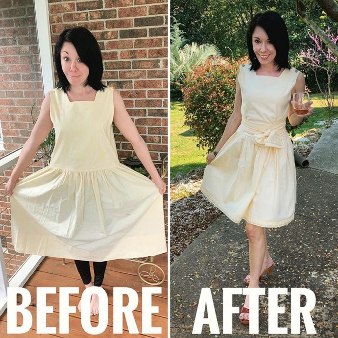 Woman Transforms Thrift-Store Clothes For $1 Into Elegant OutfitsArtist Woman Transforms Thrift-Store Clothes For $1 Into Elegant OutfitsArtist