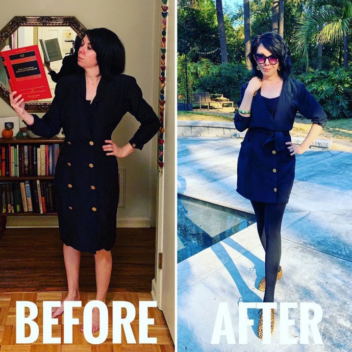 Woman Transforms Thrift-Store Clothes For $1 Into Elegant OutfitsArtist Woman Transforms Thrift-Store Clothes For $1 Into Elegant OutfitsArtist
