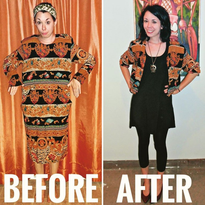 Woman Transforms Thrift-Store Clothes For $1 Into Elegant OutfitsArtist Woman Transforms Thrift-Store Clothes For $1 Into Elegant OutfitsArtist
