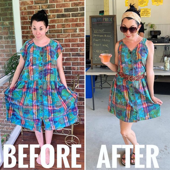 Woman Transforms Thrift-Store Clothes For $1 Into Elegant OutfitsArtist Woman Transforms Thrift-Store Clothes For $1 Into Elegant OutfitsArtist