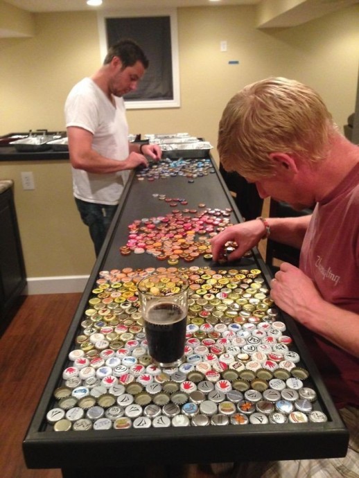 Man Collects Bottle Caps For 5 Years To Redo His Kitchen, And Here’s The Result Man Collects Bottle Caps For 5 Years To Redo His Kitchen, And Here’s The Result