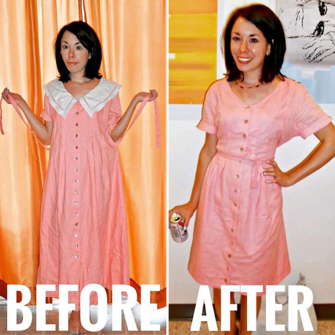 Woman Transforms Thrift-Store Clothes For $1 Into Elegant OutfitsArtist