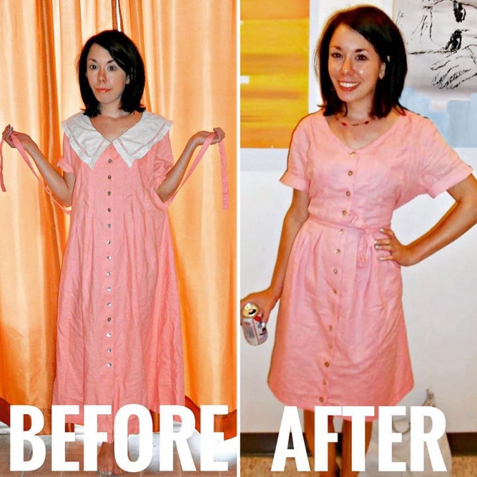 Woman Transforms Thrift-Store Clothes For $1 Into Elegant OutfitsArtist Woman Transforms Thrift-Store Clothes For $1 Into Elegant OutfitsArtist