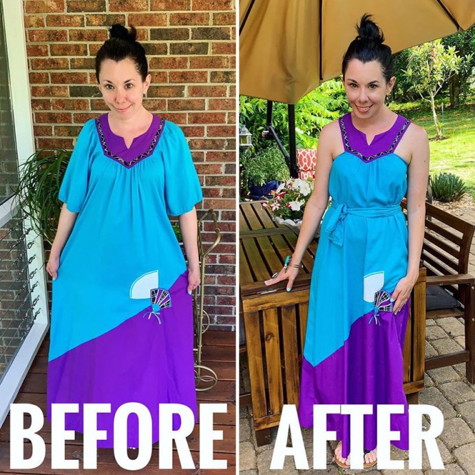 Woman Transforms Thrift-Store Clothes For $1 Into Elegant OutfitsArtist Woman Transforms Thrift-Store Clothes For $1 Into Elegant OutfitsArtist