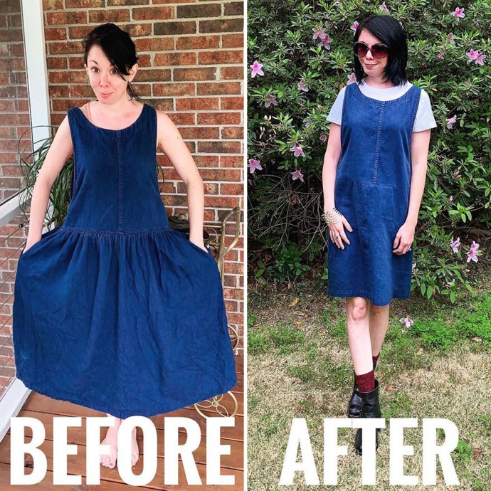 Woman Transforms Thrift-Store Clothes For $1 Into Elegant OutfitsArtist Woman Transforms Thrift-Store Clothes For $1 Into Elegant OutfitsArtist
