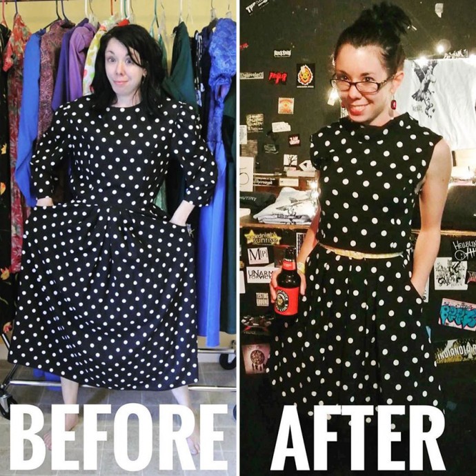Woman Transforms Thrift-Store Clothes For $1 Into Elegant OutfitsArtist Woman Transforms Thrift-Store Clothes For $1 Into Elegant OutfitsArtist