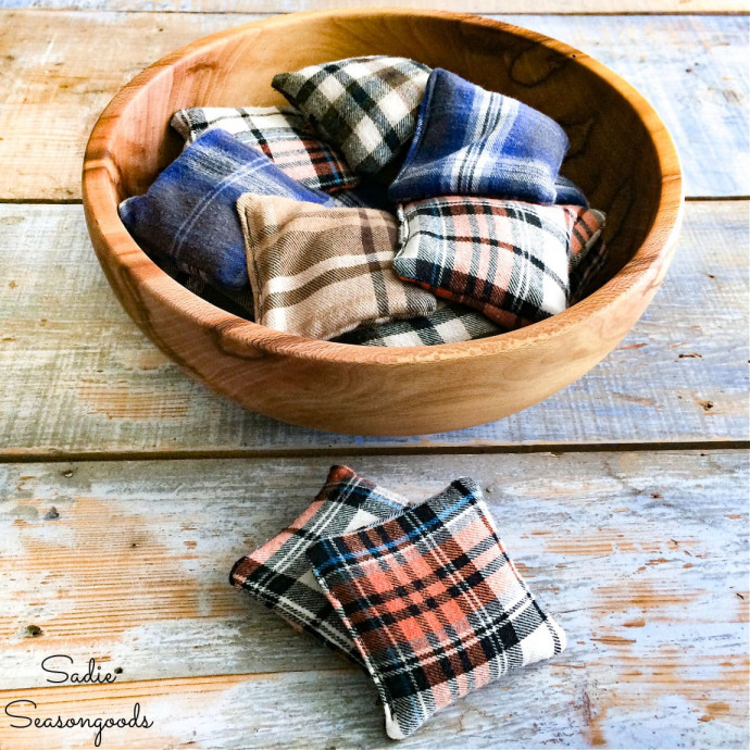 DIY Hand Warmers from Old Flannel Shirts