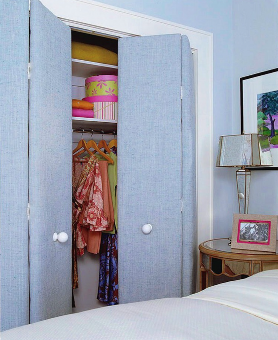 DIY Fabric Closet Doors DIY Fabric Closet Doors