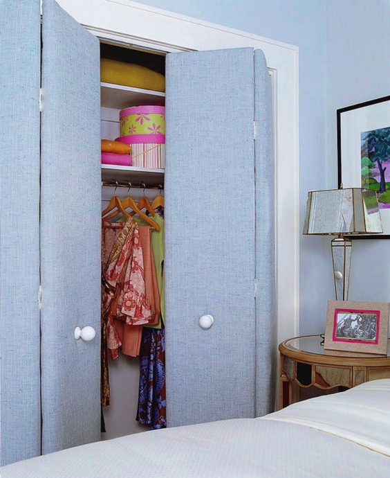 DIY Fabric Closet Doors