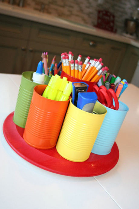 DIY Homework Supply Caddy (That Spins)