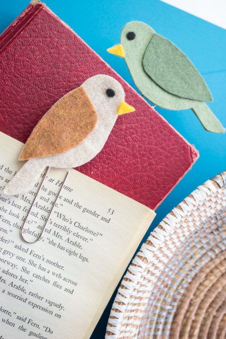 Felt Spring Bird Bookmarks