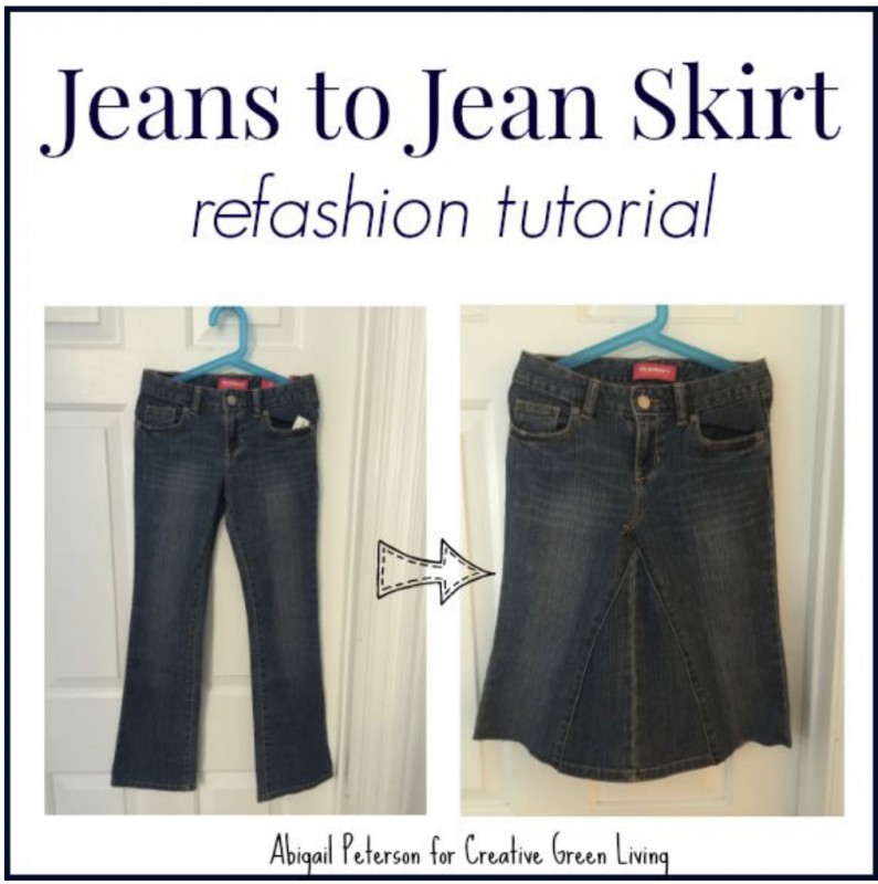 How to Make a DIY Jean Skirt Out of Denim Pants — All Craft Ideas