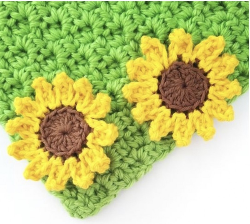 Easy Crochet Sunflower Applique — Craft Ideas