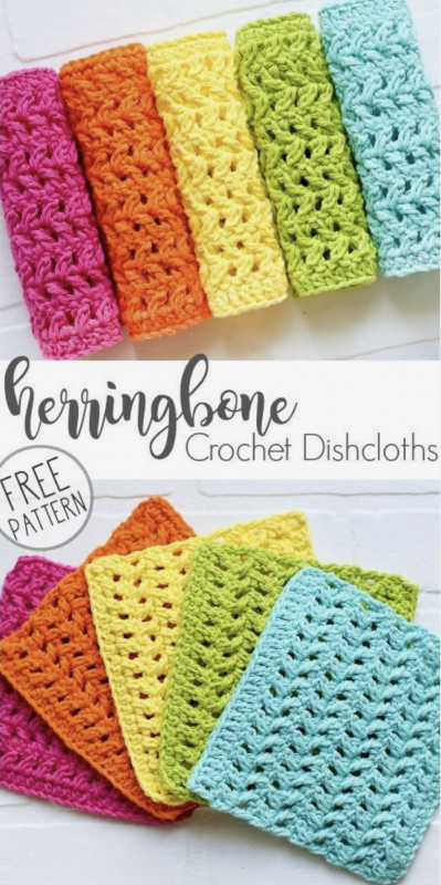 Easy Herringbone Crochet Dishcloths — All Craft Ideas