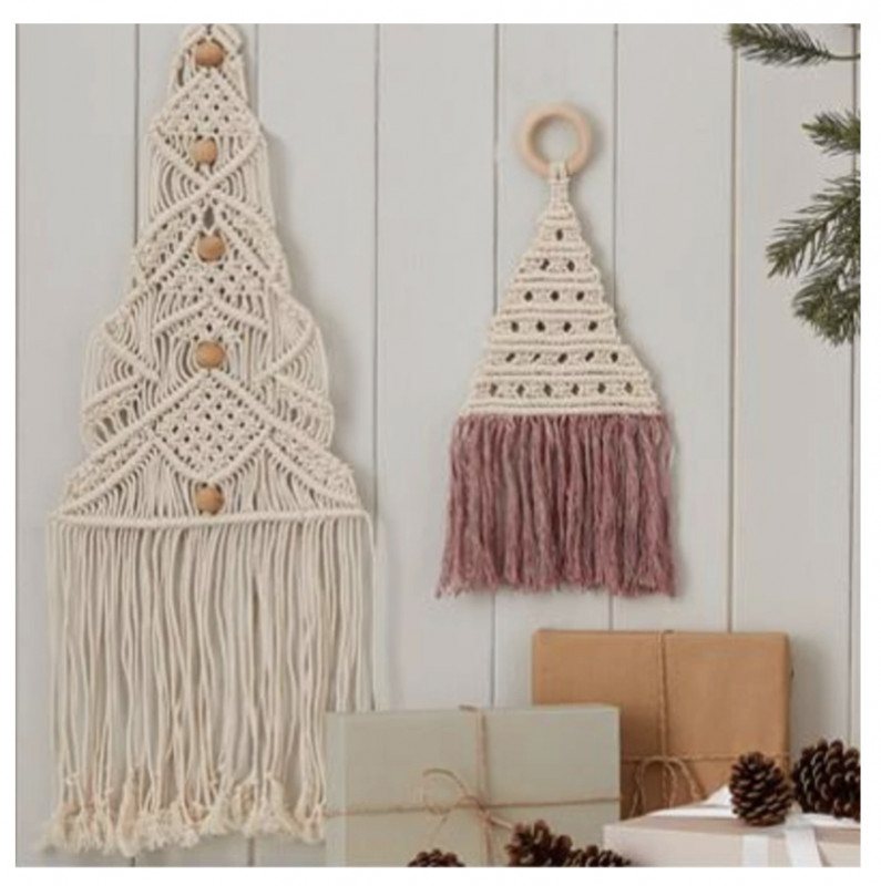 How to Make Macrame Christmas Tree Wall Hangings — All Craft Ideas