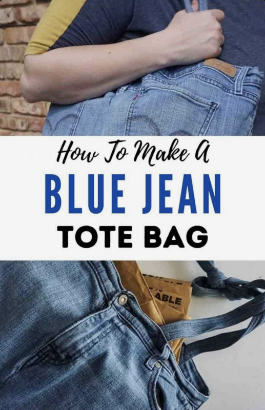 How To Make A Tote Bag Out Of Blue Jeans — Craft Ideas