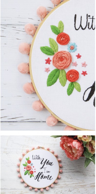 With you i am home embroidery  all craft ideas With you i am home embroidery  all craft ideas